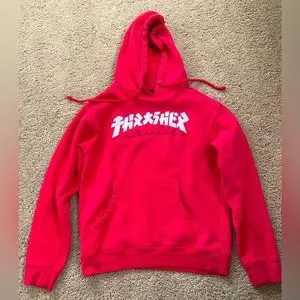 Sweat à Capuche Thrasher Godzilla - Rouge - 70% Coton 30% Polyester - Poches Kangourou - Homme - Style Skate